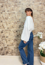 Load image into Gallery viewer, Blusa Rose blouse, shirt white or blue sky