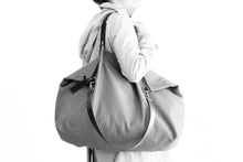 Load image into Gallery viewer, Weekend bag, canvas and leather bag, black; personalized with name.