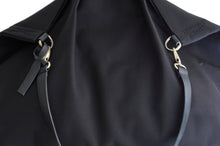 Load image into Gallery viewer, Weekend bag, canvas and leather bag, black; personalized with name.