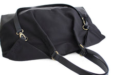 Load image into Gallery viewer, Weekend bag, canvas and leather bag, black. Personalized with name