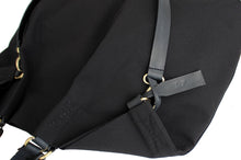 Load image into Gallery viewer, Weekend bag, canvas and leather bag, black; personalized with name.