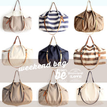 Load image into Gallery viewer, Weekend bag, leather bag, made of very soft italian leather. Personalized with name.
