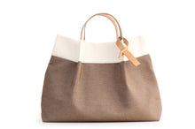 Load image into Gallery viewer, Anna TOTE bag and HAND bag made of canvas and italian leather personalized