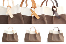 Load image into Gallery viewer, Anna TOTE bag and HAND bag made of canvas and italian leather personalized