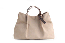 Load image into Gallery viewer, Anna TOTE bag and HAND bag made of canvas and italian leather personalized