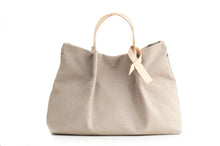 Load image into Gallery viewer, Anna TOTE bag and HAND bag made of canvas and italian leather personalized