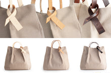 Load image into Gallery viewer, Anna TOTE bag and HAND bag made of canvas and italian leather personalized