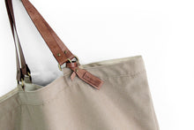Load image into Gallery viewer, Olivia TOTE bag, Shopping bag, Shopper bag made of canvas and italian leather personalized with name