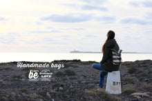 Load image into Gallery viewer, Roby BACKPACK, leather and canvas backpack, black color