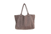 Load image into Gallery viewer, Leather tote bag, SHOULDER BAG made of italian Brown Chocolate leather. Mia leather shoulder bag
