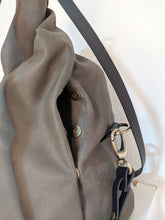 Load image into Gallery viewer, Cleo CONVERTIBLE BACKPACK, leather backpack, made of  italian leather, Grey color.