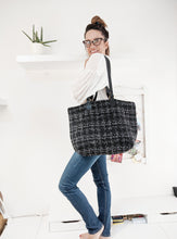 Load image into Gallery viewer, Double Face bag: Italian leather and tweed fabric, TOTE bag and shoulder bag. Rebecca Bag