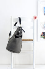 Load image into Gallery viewer, Cleo CONVERTIBLE BACKPACK, leather backpack, made of  italian leather, Grey color.