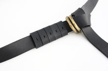 Load image into Gallery viewer, Waist bag, belt bag or Clutch, made of very soft leather, black. Waist bag