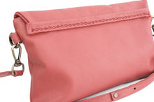 Load image into Gallery viewer, Leather CROSSBODY bag made of italian leather  color black or red. Sofia leather crossbody bag