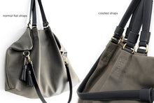 Load image into Gallery viewer, Susy Leather shoulder bag made of italian leather dark grey personalized with your initials