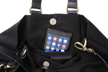 Load image into Gallery viewer, Weekend bag, canvas and leather bag, black; personalized with name.