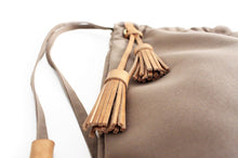 Load image into Gallery viewer, Vale BACKPACK, canvas and leather backpack, brown. Personalized with your initials