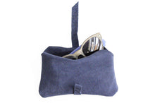 Load image into Gallery viewer, Camy Phone case, Little pouch, eyeglasses holder, pencil case made of italian leather, blue
