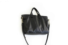 Load image into Gallery viewer, Silvie Leather crossbody bag with handles made of italian leather, black.