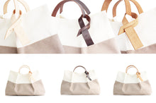 Load image into Gallery viewer, Anna TOTE bag and HAND bag made of canvas and italian leather personalized