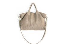 Load image into Gallery viewer, Silvie Leather crossbody bag, SHOULDER BAG with handles made of italian taupe leather