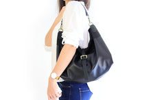 Load image into Gallery viewer, BOHO bag and CROSS BODY bag made of soft italian leather, canvas and italian leather. Mary bag