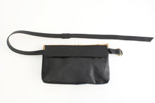 Load image into Gallery viewer, Clutch, Waist bag, belt bag, leather belt, made of very soft nappa leather, black. Waist bag