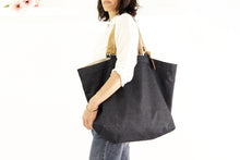 Load image into Gallery viewer, Olivia TOTE bag, Shopping bag made of Denim and italian leather personalized with your name