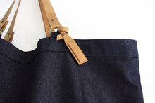 Load image into Gallery viewer, Olivia TOTE bag, Shopping bag made of Denim and italian leather personalized with your name