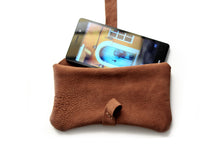 Load image into Gallery viewer, Camy pouch, Phone case, Little pouch, eyeglasses holder, pencil case made of italian leather, brown