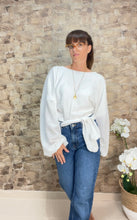 Load image into Gallery viewer, Blusa Rose blouse, shirt white or blue sky