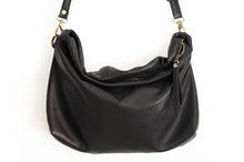 Load image into Gallery viewer, Leather cross-boby bag made of italian Black leather. Silvie leather shoulder bag