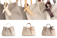 Load image into Gallery viewer, Anna TOTE bag and HAND bag made of canvas and italian leather personalized