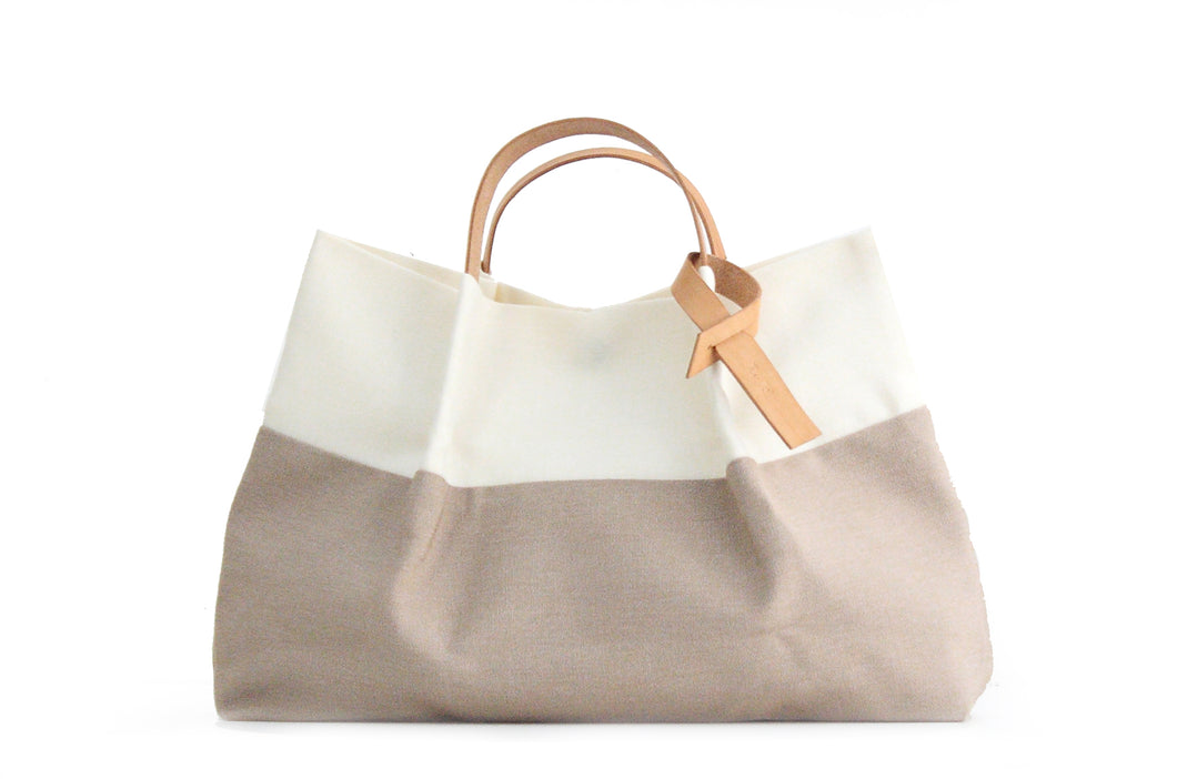 Anna TOTE bag and HAND bag made of canvas and italian leather personalized