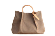 Load image into Gallery viewer, Anna TOTE bag and HAND bag made of canvas and italian leather personalized
