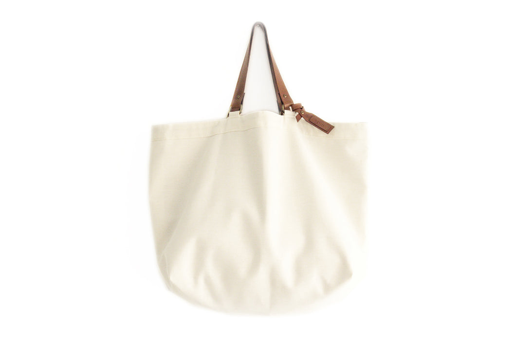 Olivia TOTE bag, Shopping bag made of canvas and italian leather, personalized with your name