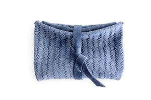 Coin purse, leather little wallet color blue. Camy coin purse