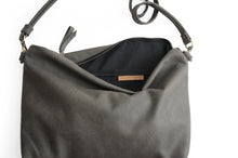 Load image into Gallery viewer, Leather crossbody bag, SHOULDER BAG made of italian Grey leather. Silvie leather crossbody bag