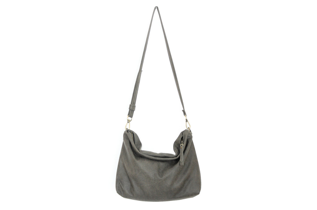 Leather crossbody bag, SHOULDER BAG made of italian Grey leather. Silvie leather crossbody bag