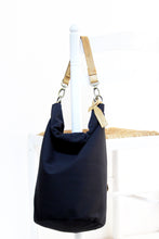 Load image into Gallery viewer, Cleo CONVERTIBLE BACKPACK in bag, canvas and leather backpack, Black color.
