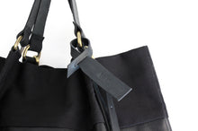 Load image into Gallery viewer, TOTE bag and HAND bag made of soft italian leather, canvas and italian leather. Emma bag