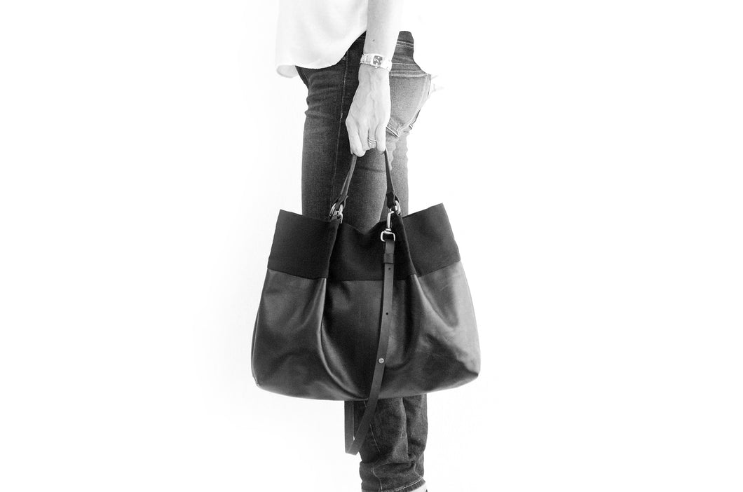 TOTE bag and HAND bag made entirely of Italian leather, brown color. Emma bag leather version