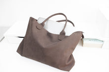 Load image into Gallery viewer, Leather tote bag, SHOULDER BAG made of italian Brown Chocolate leather. Mia leather shoulder bag