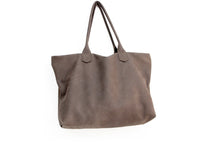 Load image into Gallery viewer, Leather tote bag, SHOULDER BAG made of italian Brown Chocolate leather. Mia leather shoulder bag