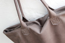 Load image into Gallery viewer, Leather tote bag, SHOULDER BAG made of italian Brown Chocolate leather. Mia leather shoulder bag