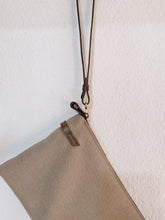 Load image into Gallery viewer, Canvas and Leather clutch bag and crossbody bag, ADA clutch