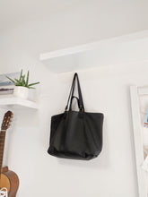 Load image into Gallery viewer, Double Face bag: Italian leather and tweed fabric, TOTE bag and shoulder bag. Rebecca Bag