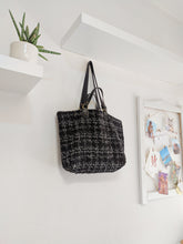 Load image into Gallery viewer, Double Face bag: Italian leather and tweed fabric, TOTE bag and shoulder bag. Rebecca Bag