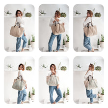 Load image into Gallery viewer, Double Face bag: Italian leather and Map fabric, TOTE bag and shoulder bag. Rebecca Bag